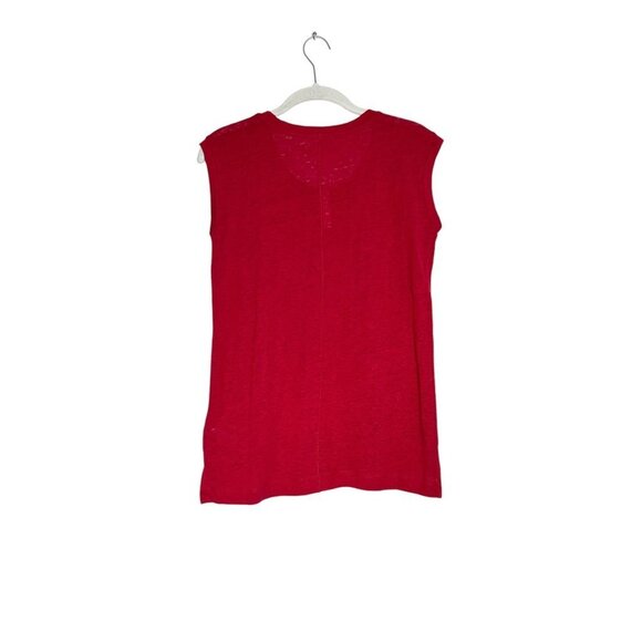 Madewell Women's Modern Linen Muscle Tee in Nouveau Red - Sz XS - NWT - Picture 3 of 8